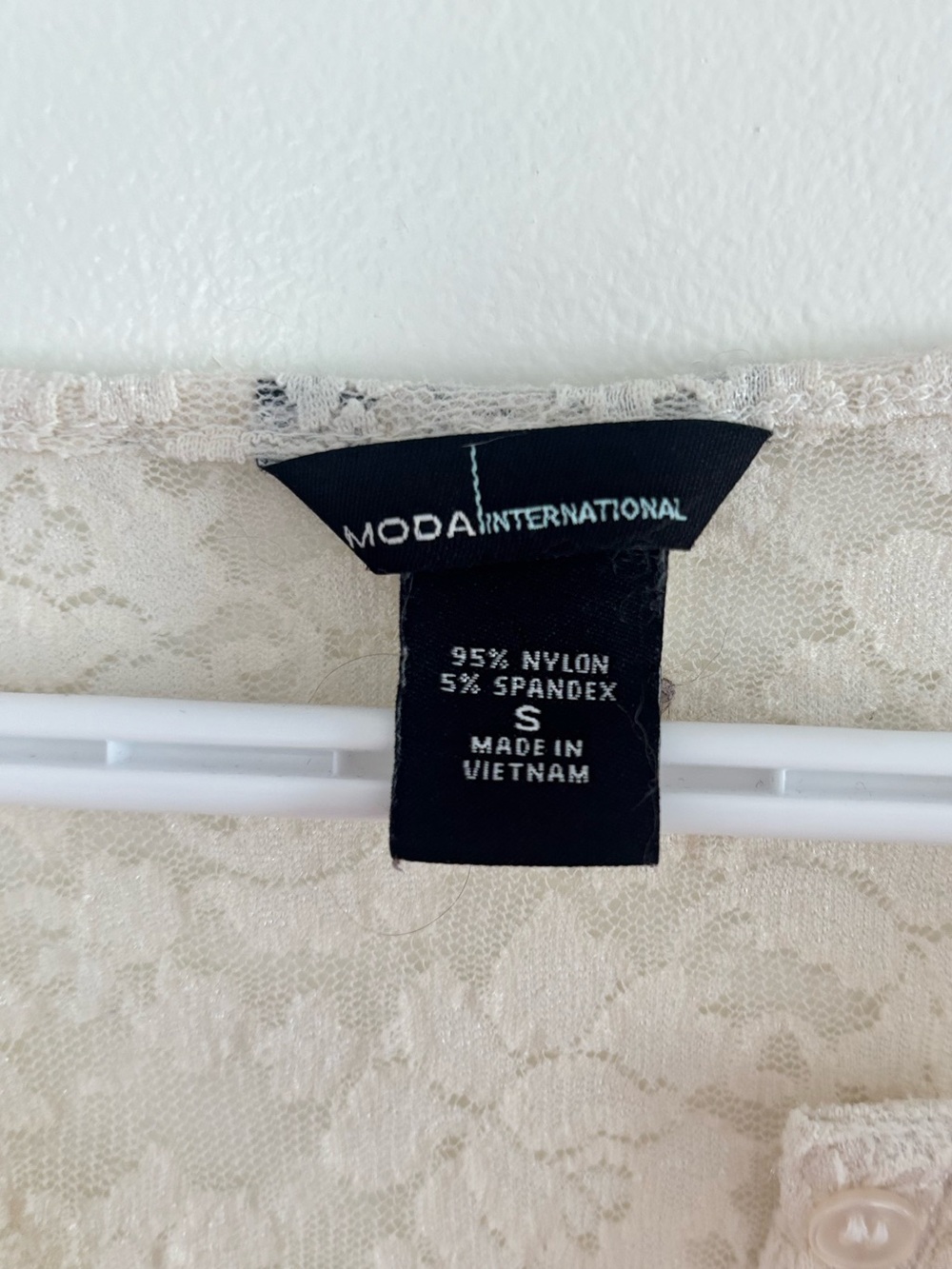Vintage Y2K Moda International Victoria’s Secret Sheer Lace Henley Top - Picture 3 of 4
